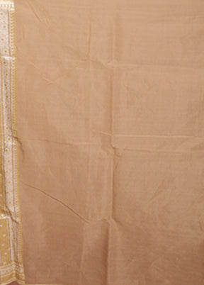 Cream Kora Silk Saree With Blouse Piece