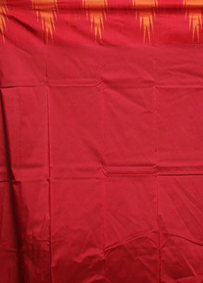 Maroon Handloom Kanjivaram Pure Silk Saree With Blouse Piece