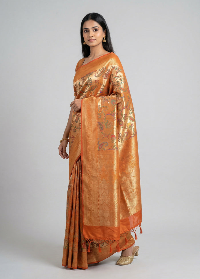 Red Dupion Silk Saree With Blouse Piece