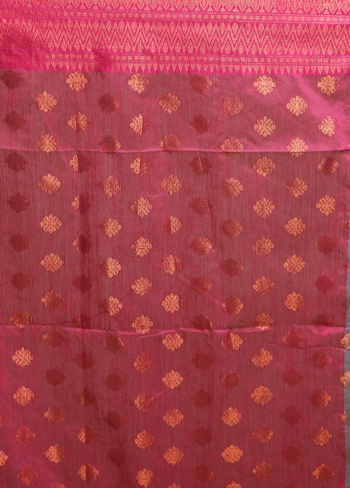 Grey Cotton Saree With Blouse Piece