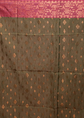 Green Cotton Saree With Blouse Piece