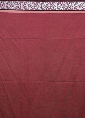 Purple Cotton Saree With Blouse Piece