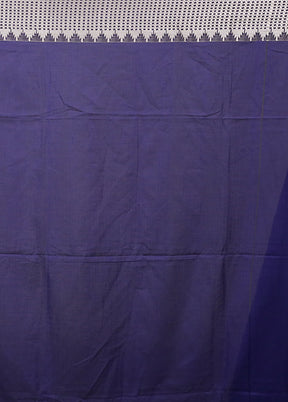 Blue Pure Cotton Saree With Blouse Piece