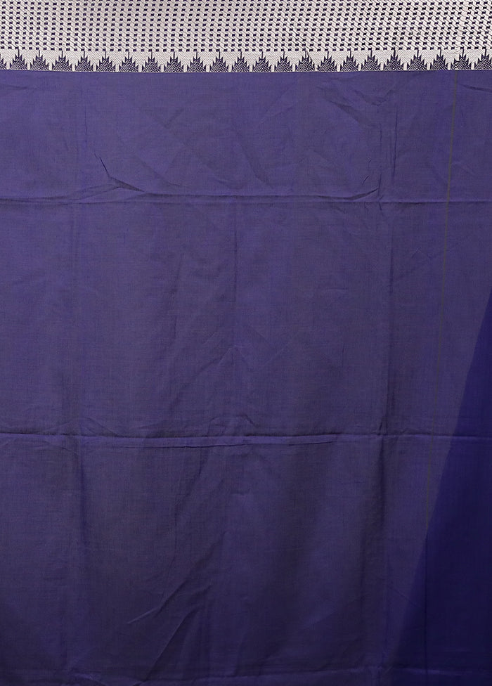 Blue Pure Cotton Saree With Blouse Piece