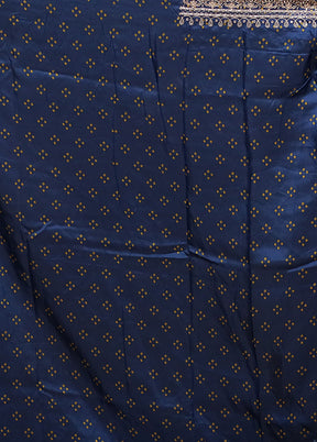 Blue Handloom Chiffon Pure Silk Saree With Blouse Piece