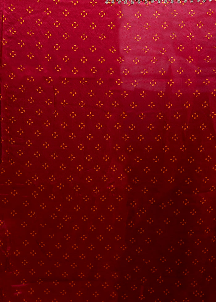 Pink Handloom Chiffon Pure Silk Saree With Blouse Piece