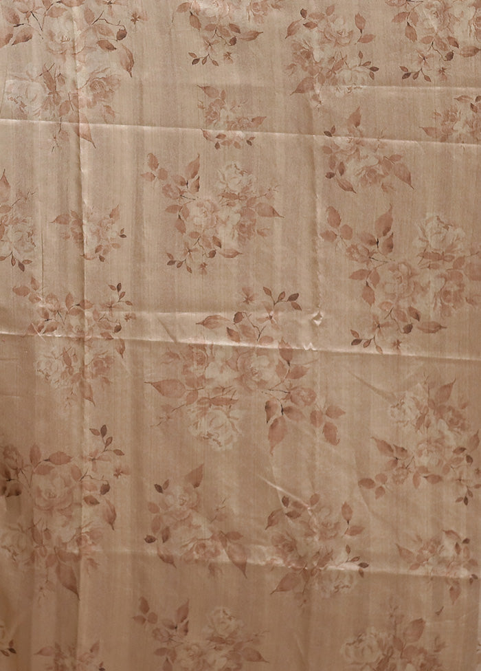 Cream Handloom Tussar Pure Silk Saree With Blouse Piece