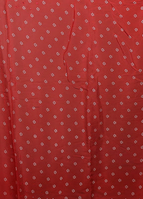 Red Handloom Chiffon Pure Silk Saree With Blouse Piece