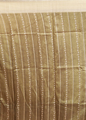 Green Dupion Silk Saree With Blouse Piece