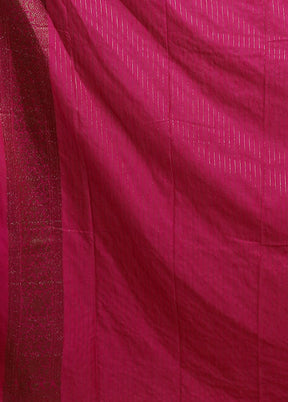 Pink Dupion Silk Saree With Blouse Piece