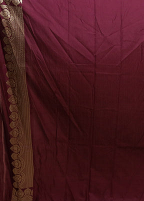 Purple Katan Silk Saree With Blouse Piece