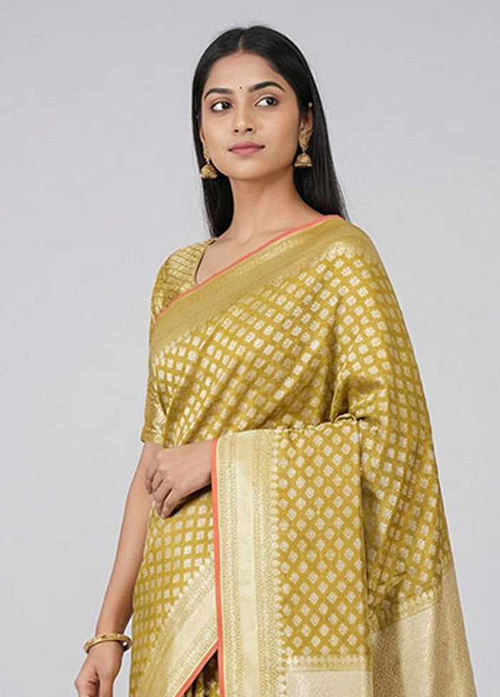 Cream Kora Silk Saree With Blouse Piece