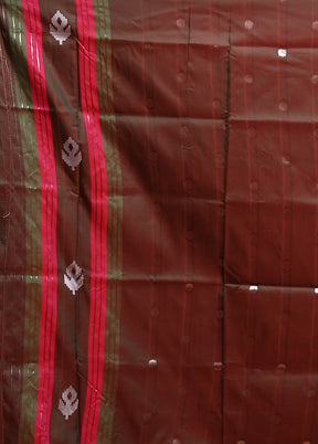 Maroon Dupion Silk Saree With Blouse Piece