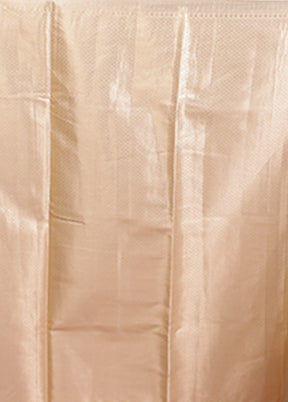 Cream Dupion Silk Saree With Blouse Piece