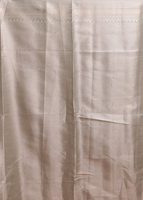 White Dupion Silk Saree With Blouse Piece