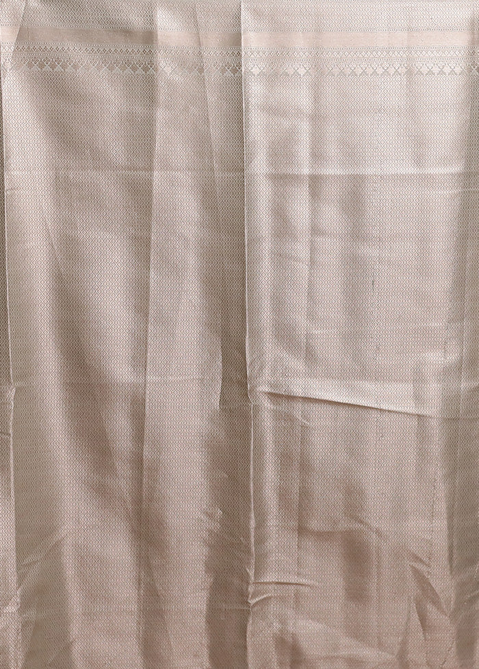White Dupion Silk Saree With Blouse Piece