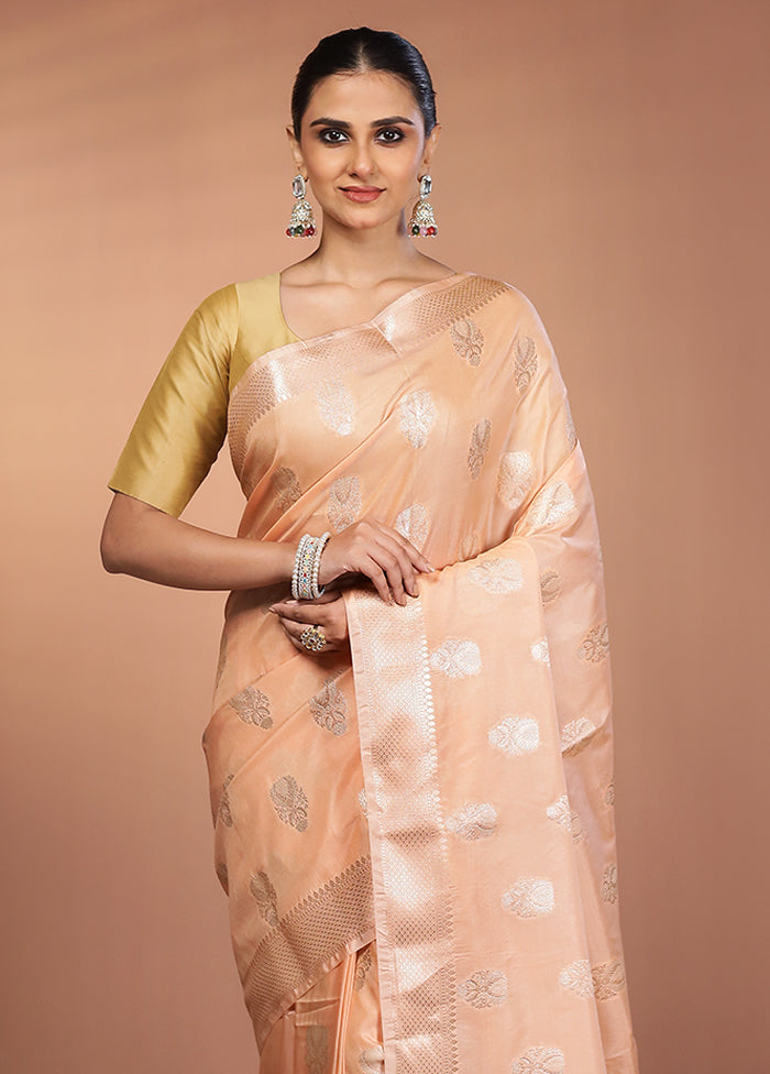 Pink Dupion Silk Saree With Blouse Piece
