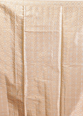 Cream Dupion Silk Saree With Blouse Piece