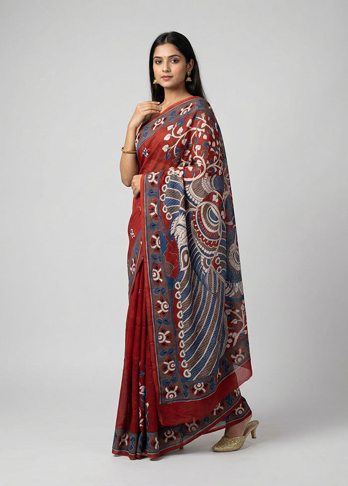Maroon Bandhej Silk Saree With Blouse Piece