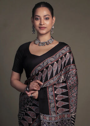 Blue Pure Modal Silk Saree Without Blouse Piece