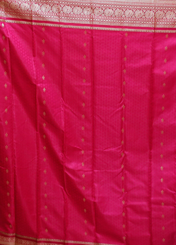 Blue Dupion Silk Saree With Blouse Piece