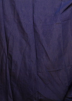 Blue Chanderi Cotton Saree With Blouse Piece