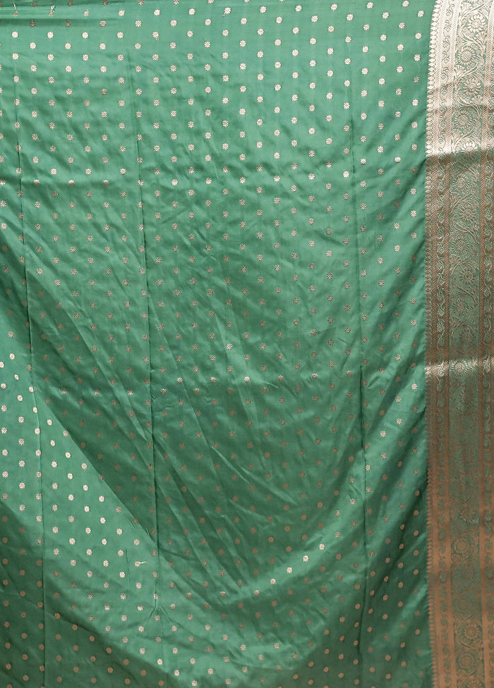 Green Dupion Silk Saree With Blouse Piece