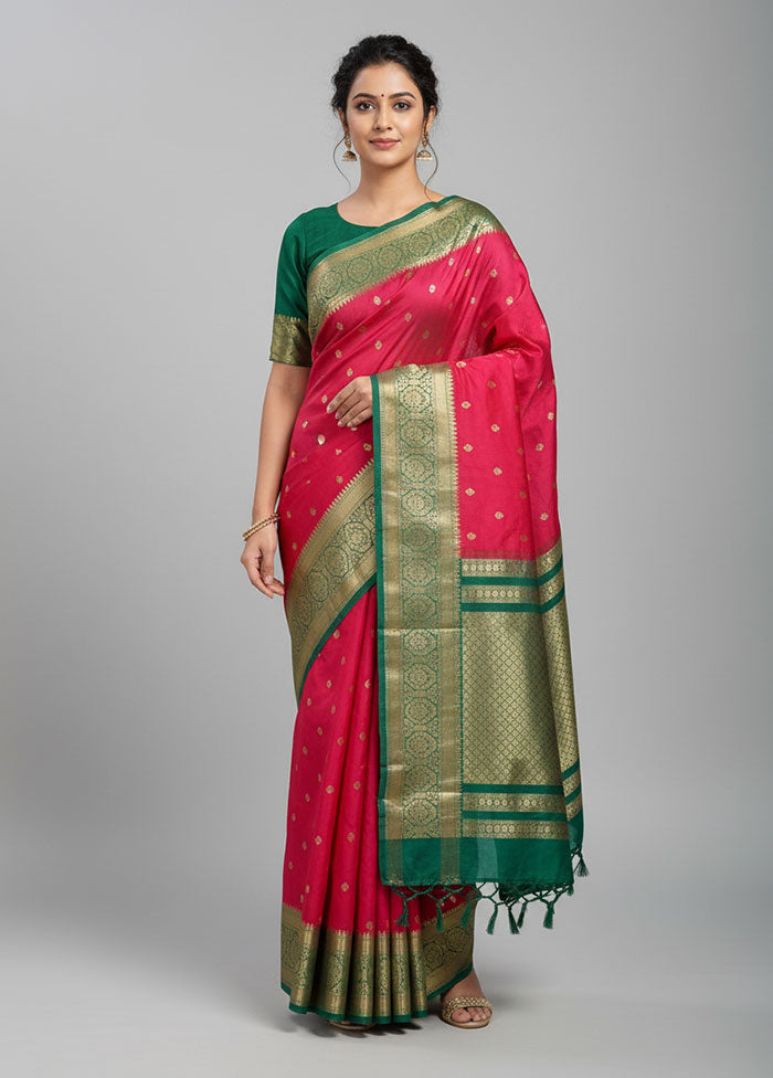 Red Kanjivaram Silk Saree With Blouse Piece