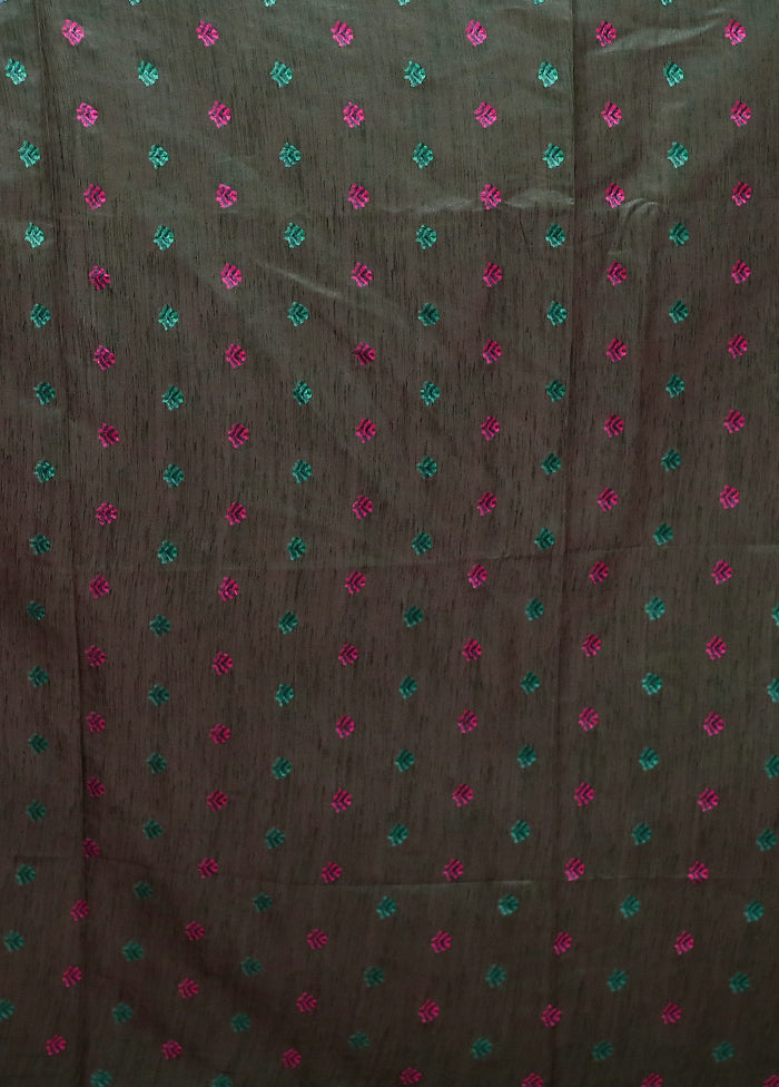 Green Dupion Silk Saree With Blouse Piece