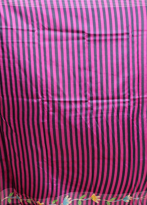 Pink Handloom Printed Pure Silk Saree Without Blouse Piece