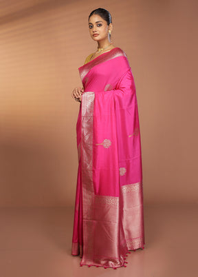 Pink Dupion Silk Saree With Blouse Piece