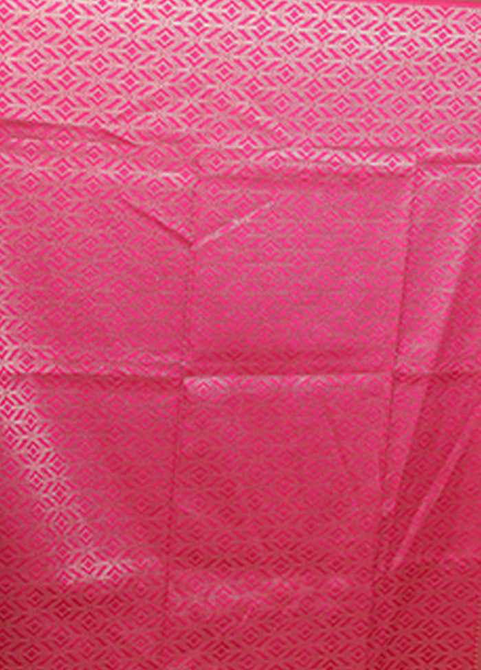 Pink Dupion Silk Saree With Blouse Piece