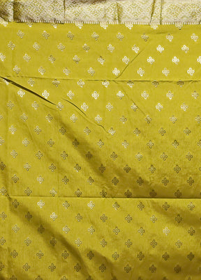 Green Dupion Silk Saree With Blouse Piece