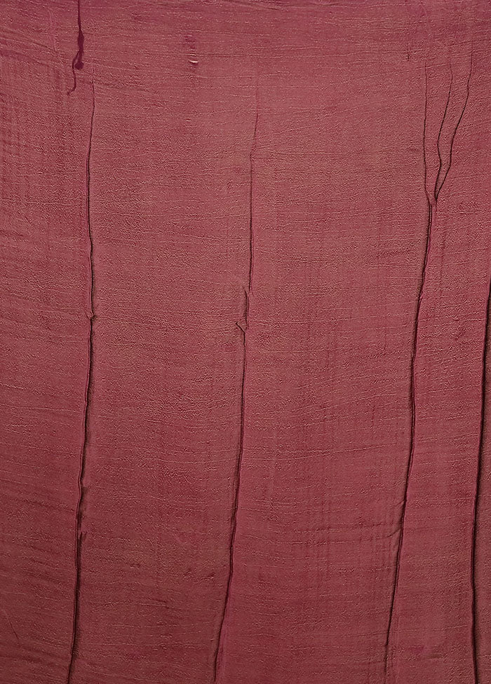 Maroon Dupion Silk Saree With Blouse Piece