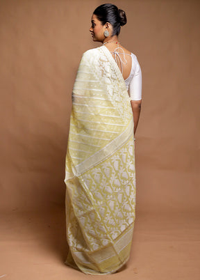 Yellow Tant Jamdani Saree Without Blouse Piece