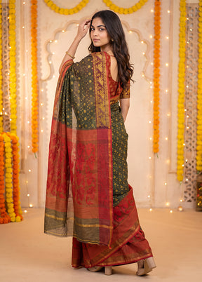 Cream Jamdani Cotton Saree Without Blouse Piece