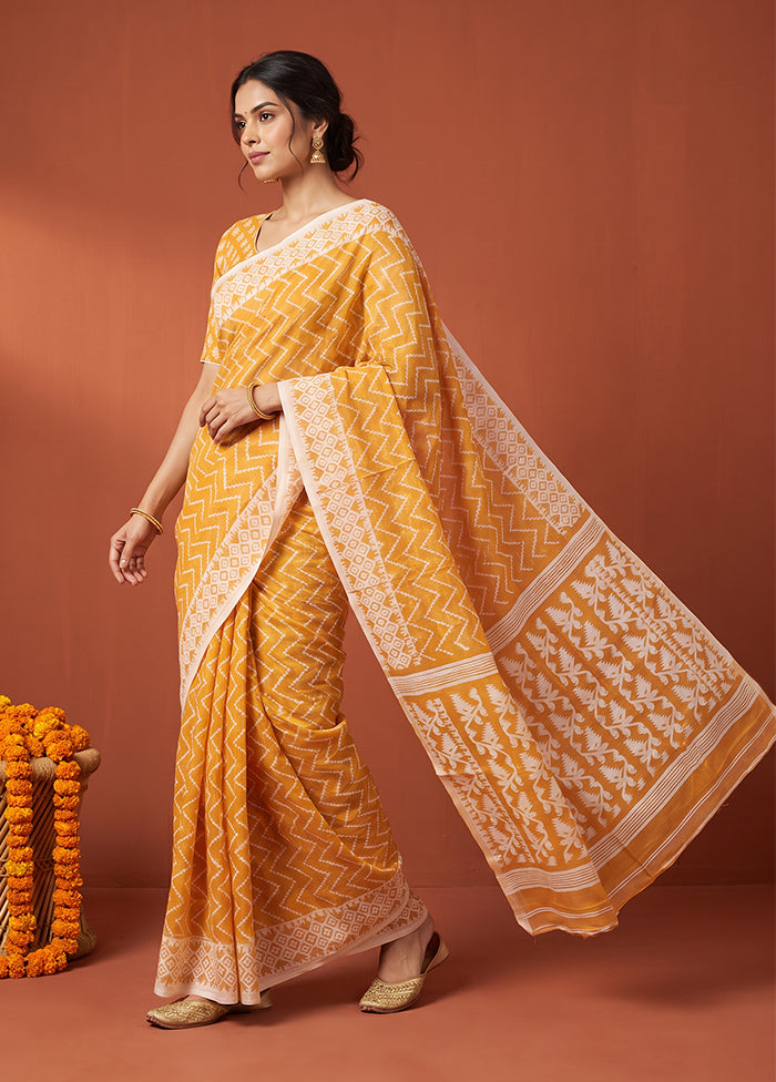 Peach Jamdani Cotton Saree Without Blouse Piece