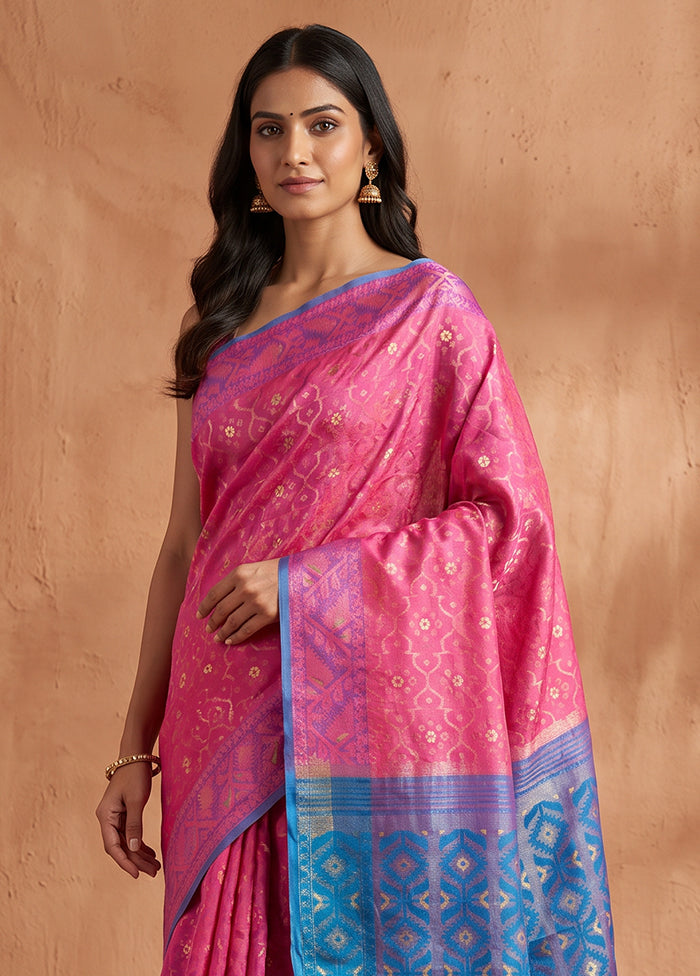 Pink Jamdani Cotton Saree Without Blouse Piece