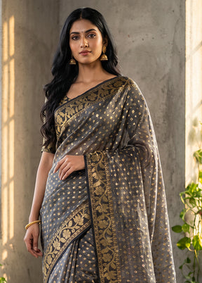 Black Jamdani Cotton Saree Without Blouse Piece