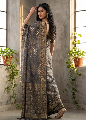 Black Jamdani Cotton Saree Without Blouse Piece