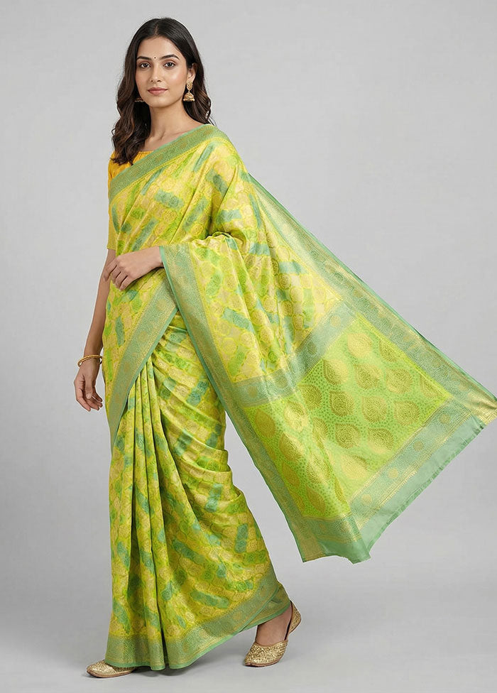 Green Organza Saree With Blouse Piece