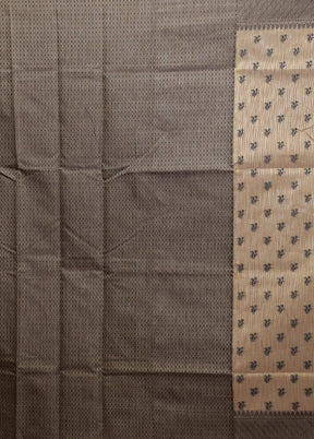 Cream Cotton Saree With Blouse Piece