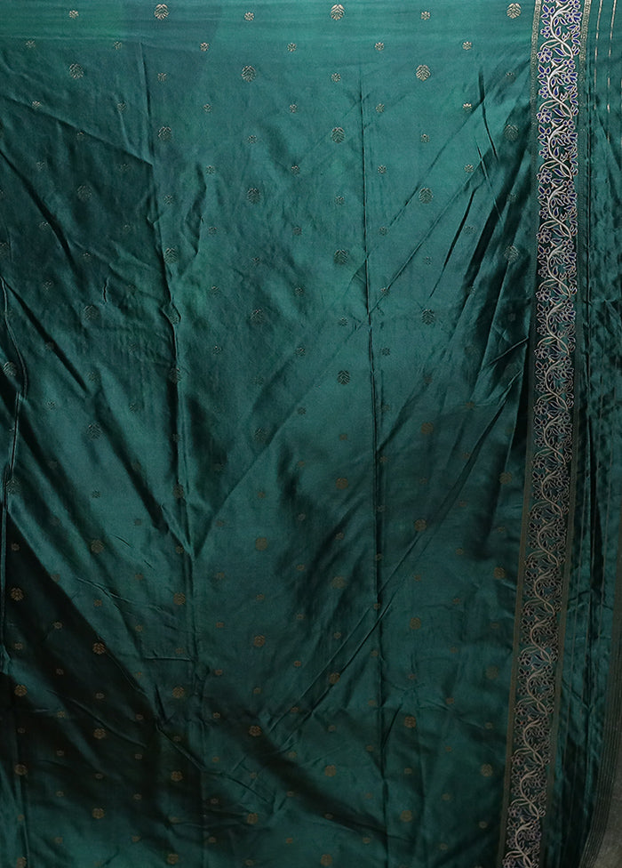 Green Dupion Silk Saree With Blouse Piece