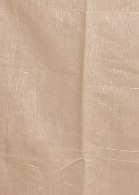 Cream Kora Silk Saree With Blouse Piece