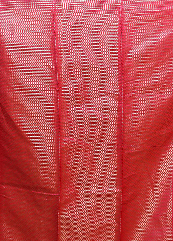 Pink Kora Silk Saree With Blouse Piece