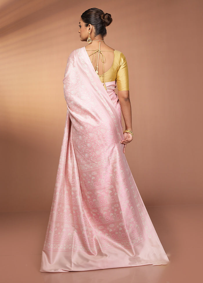 Cream Jamewar Silk Saree With Blouse Piece