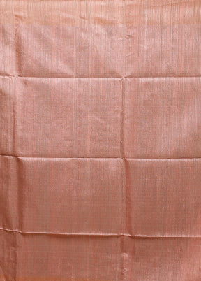 Pink Handloom Matka Pure Silk Saree With Blouse Piece