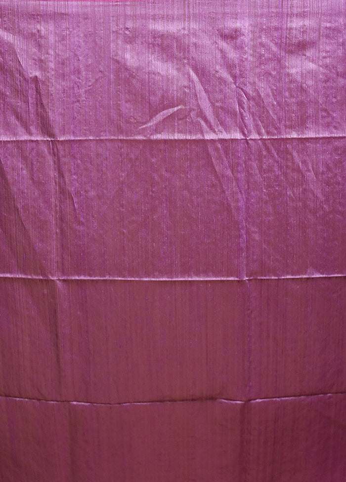 Pink Handloom Matka Pure Silk Saree With Blouse Piece