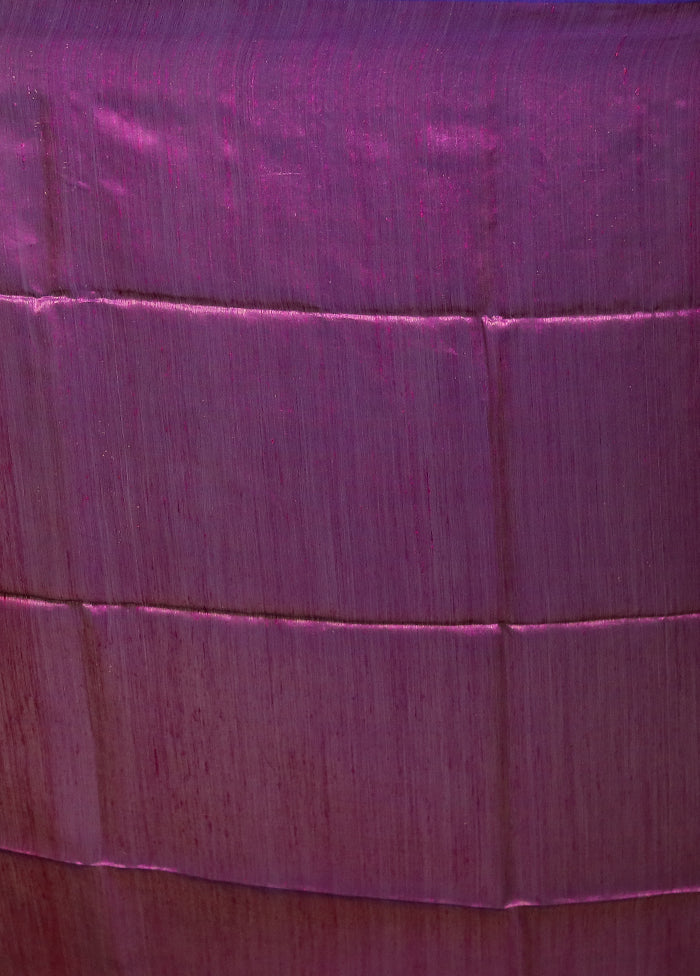 Purple Handloom Matka Pure Silk Saree With Blouse Piece
