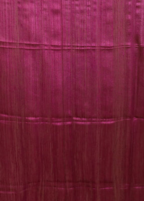 Purple Handloom Matka Pure Silk Saree With Blouse Piece
